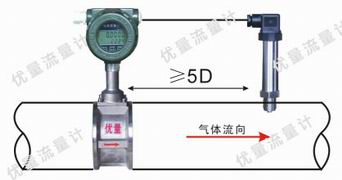 標(biāo)況渦街流量計溫壓補償一體型安裝現(xiàn)場示意圖